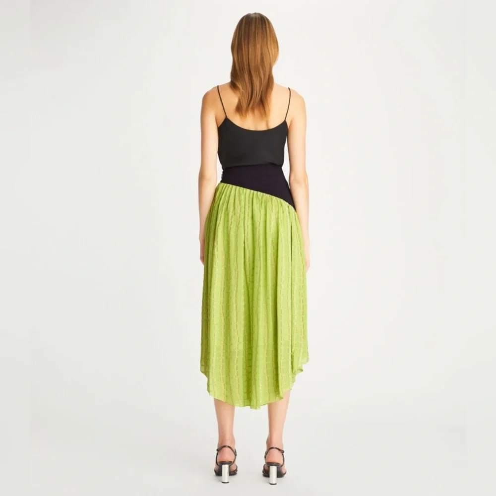 NWT $1998 Tory Burch colorblock chiffon maxi skirt